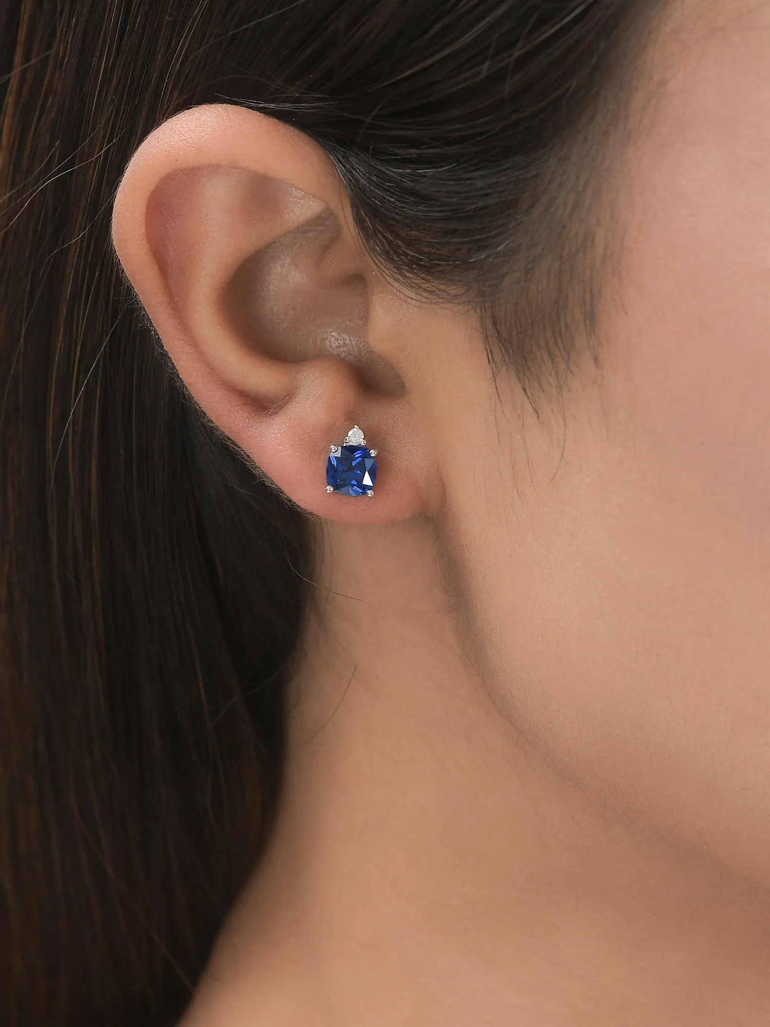 Blue Sapphire Daily Wear 925 Sterling Silver Studs