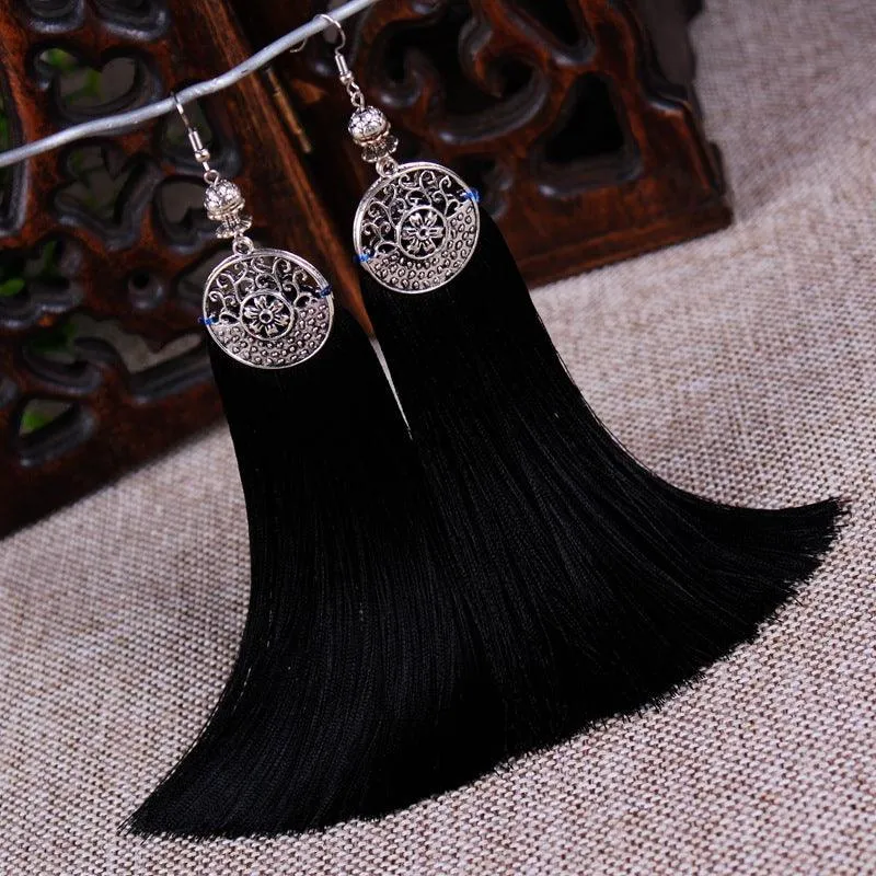 Boho Chic Long Tassel Drop Earring