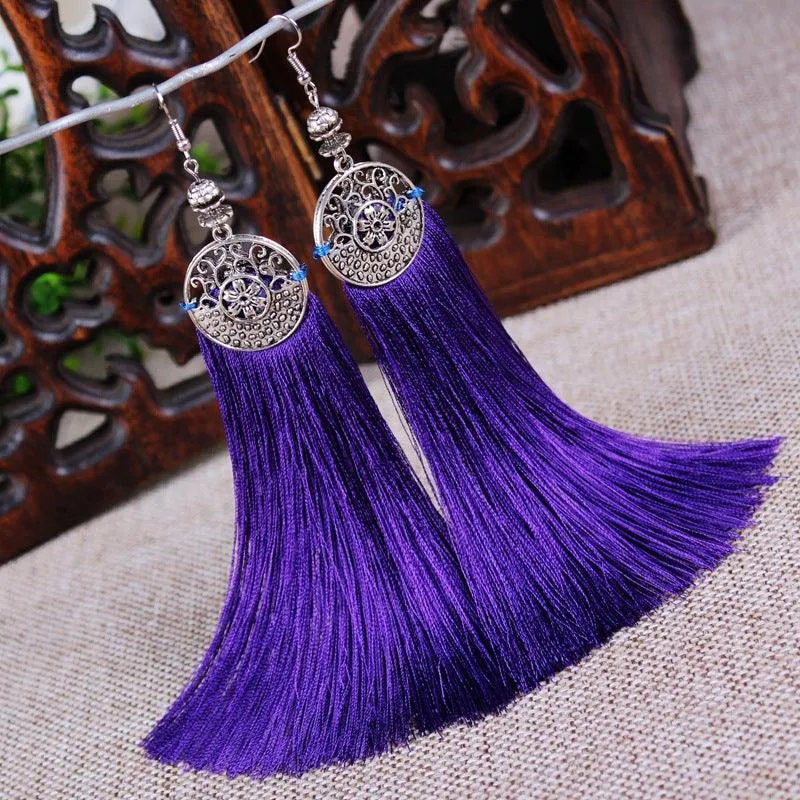 Boho Chic Long Tassel Drop Earring