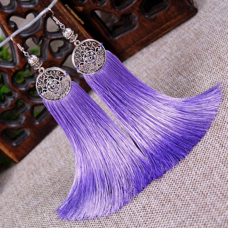 Boho Chic Long Tassel Drop Earring