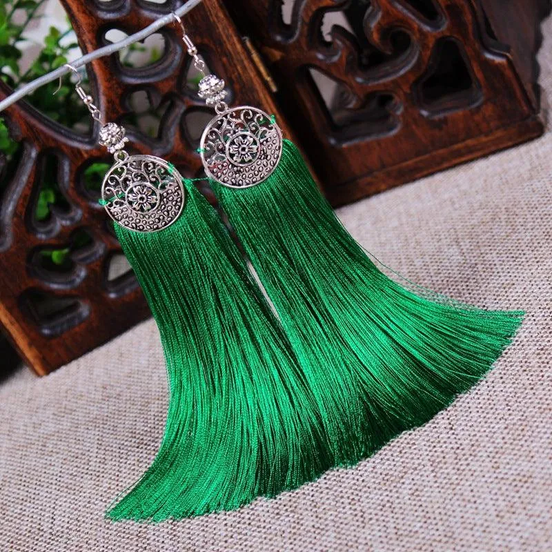 Boho Chic Long Tassel Drop Earring