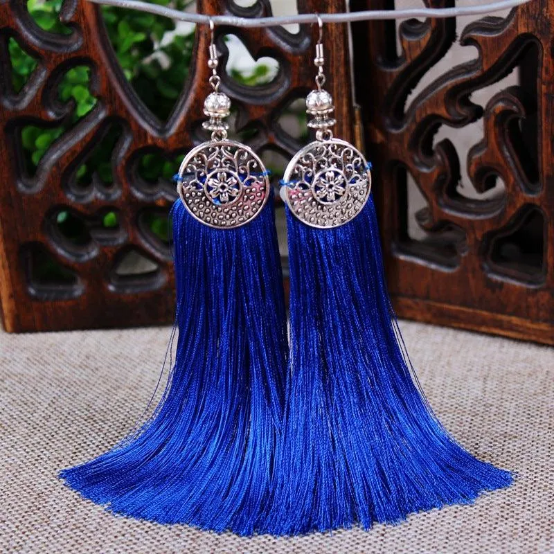 Boho Chic Long Tassel Drop Earring