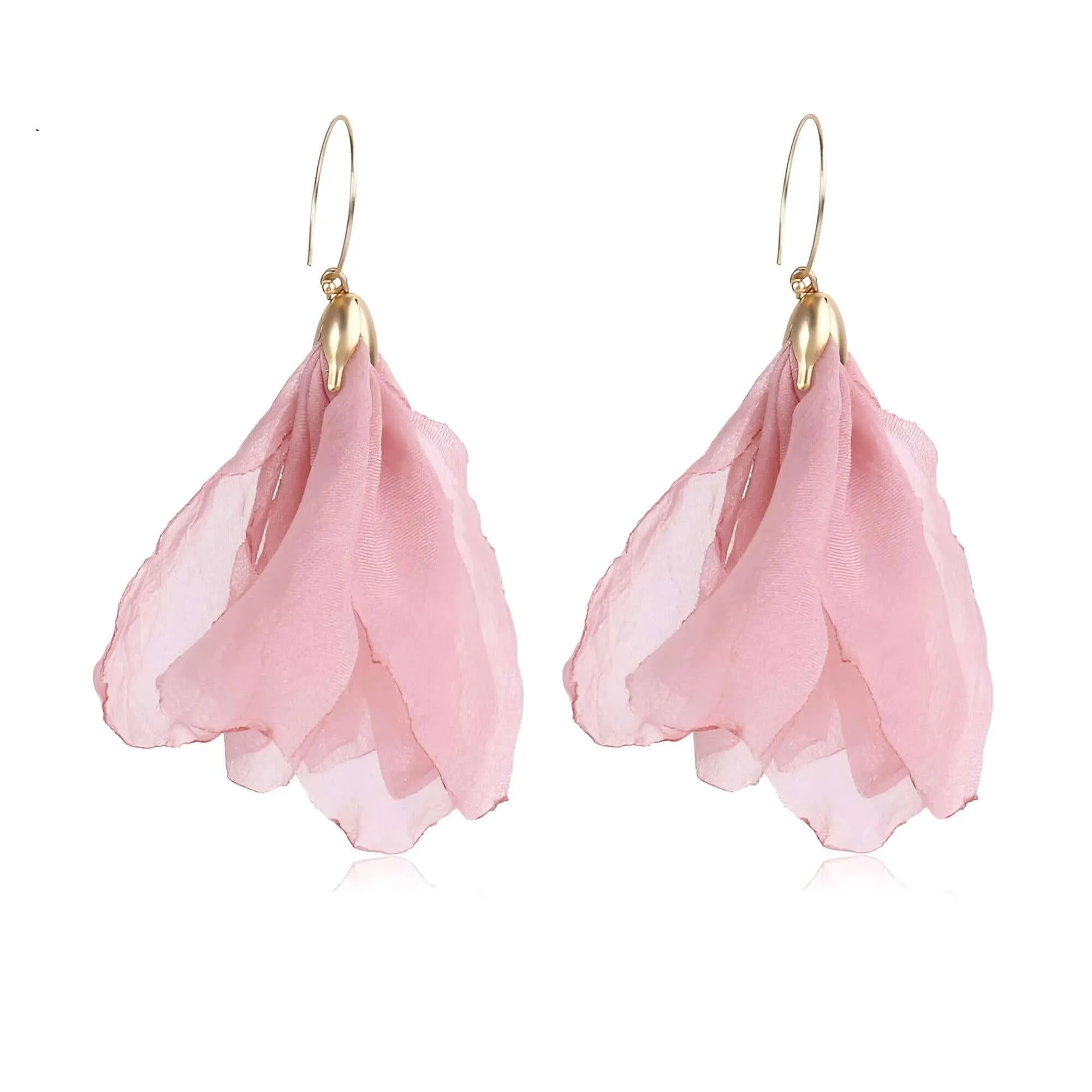 Boho-Chic Tulle Cloth Women's Flower Earrings - "Must Have*