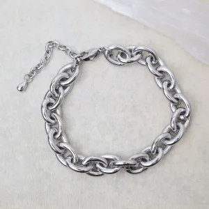 Bold Oval Link Bracelet in Stainless Steel