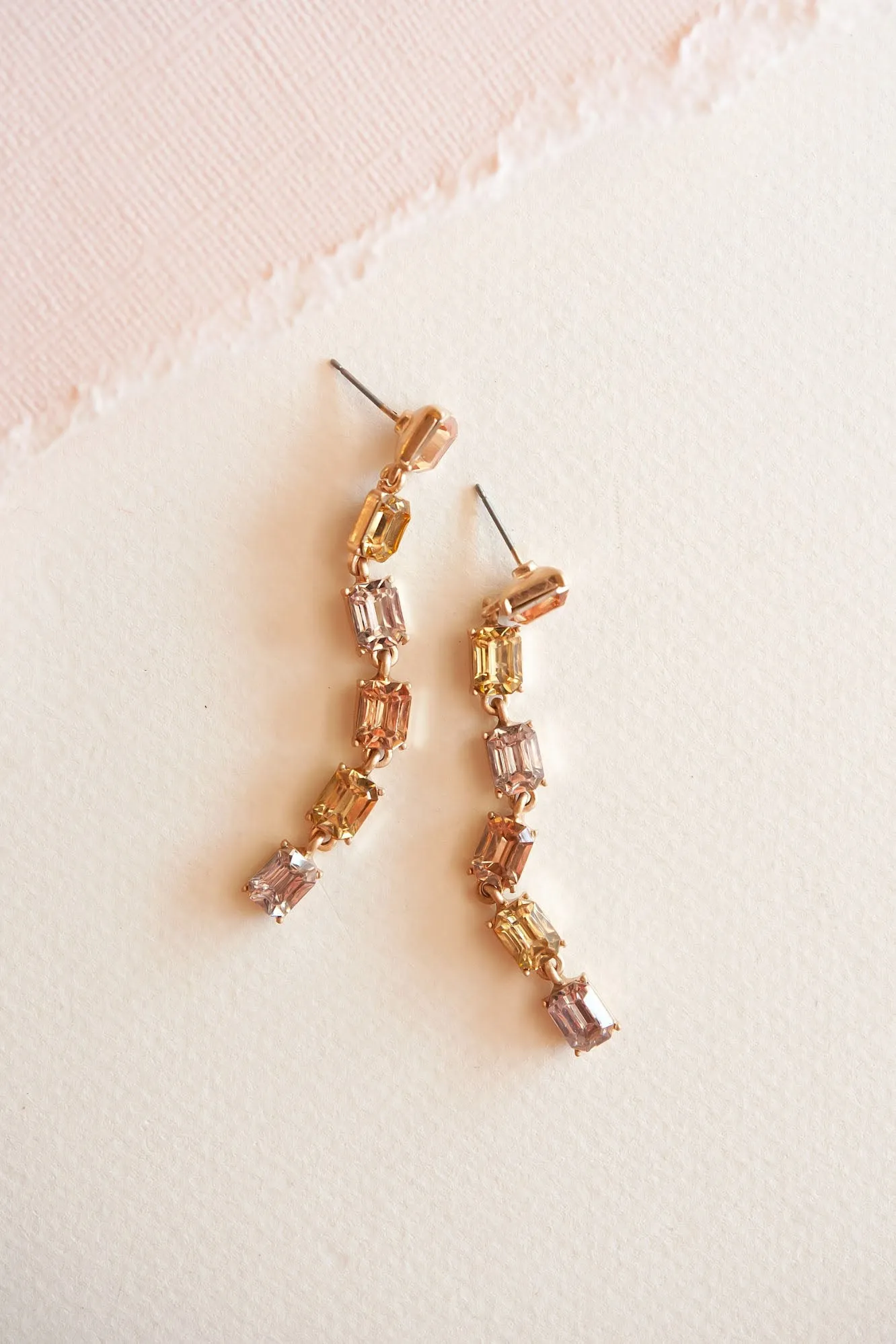 Carmen Pastel Gemmed Dangle | Rose Gold Gemstone Earring