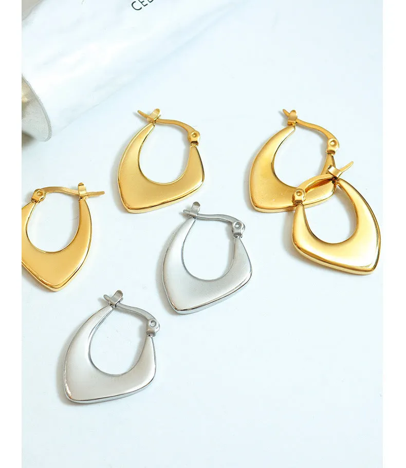 Chic 18K Gold Plated Titanium Steel Earrings for Women