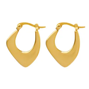 Chic 18K Gold Plated Titanium Steel Earrings for Women