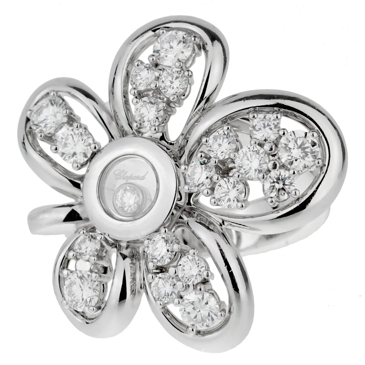 Chopard Flower Diamond White Gold Cocktail Ring