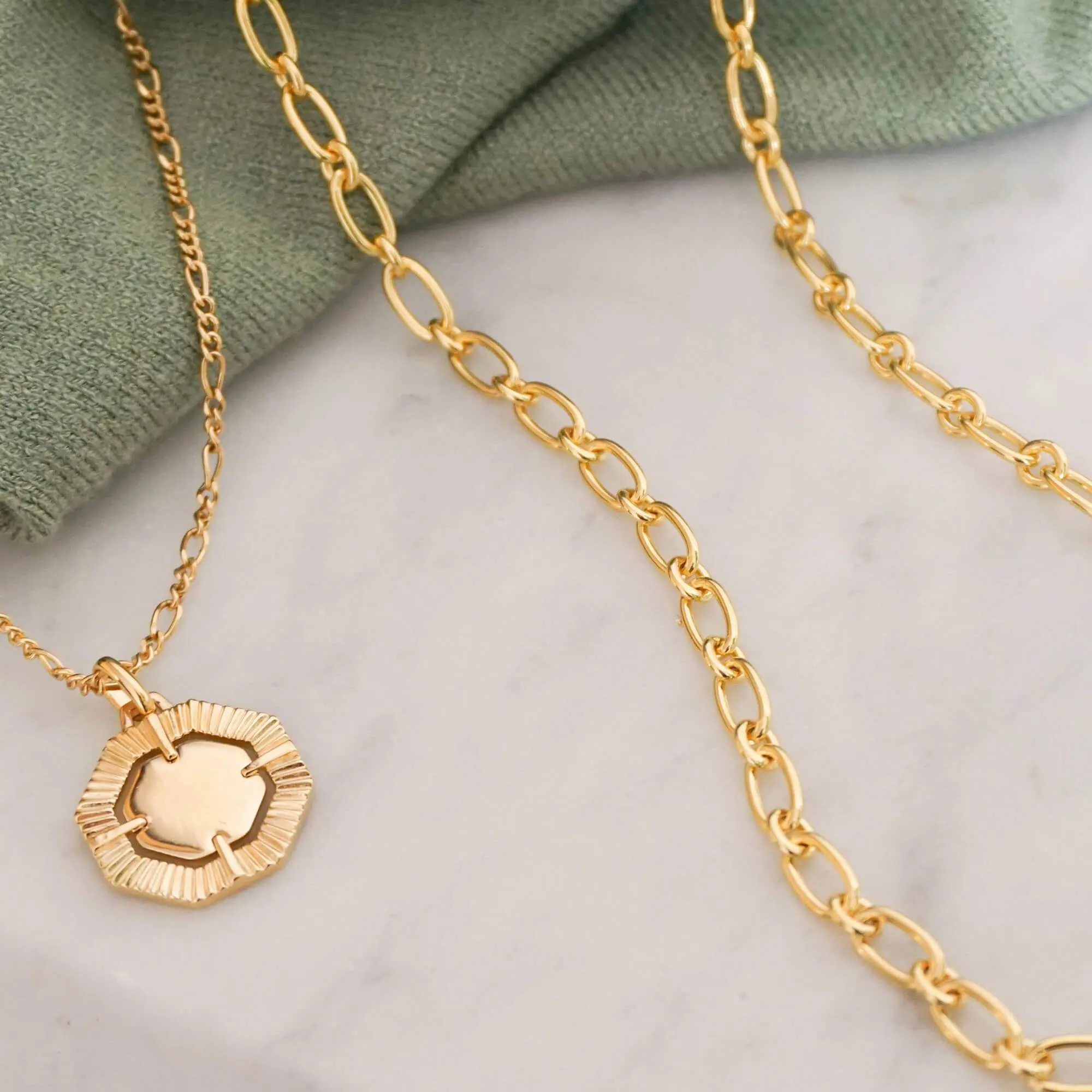 Chunky Linked Chain Necklace 18ct Gold Plate