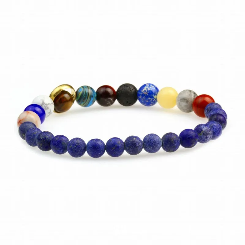 Cosmic Galaxy Eight Planets Natural Stone Bracelet