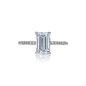 Custom Lab Grown Emerald Cut Diamond Engagement Ring in Gold