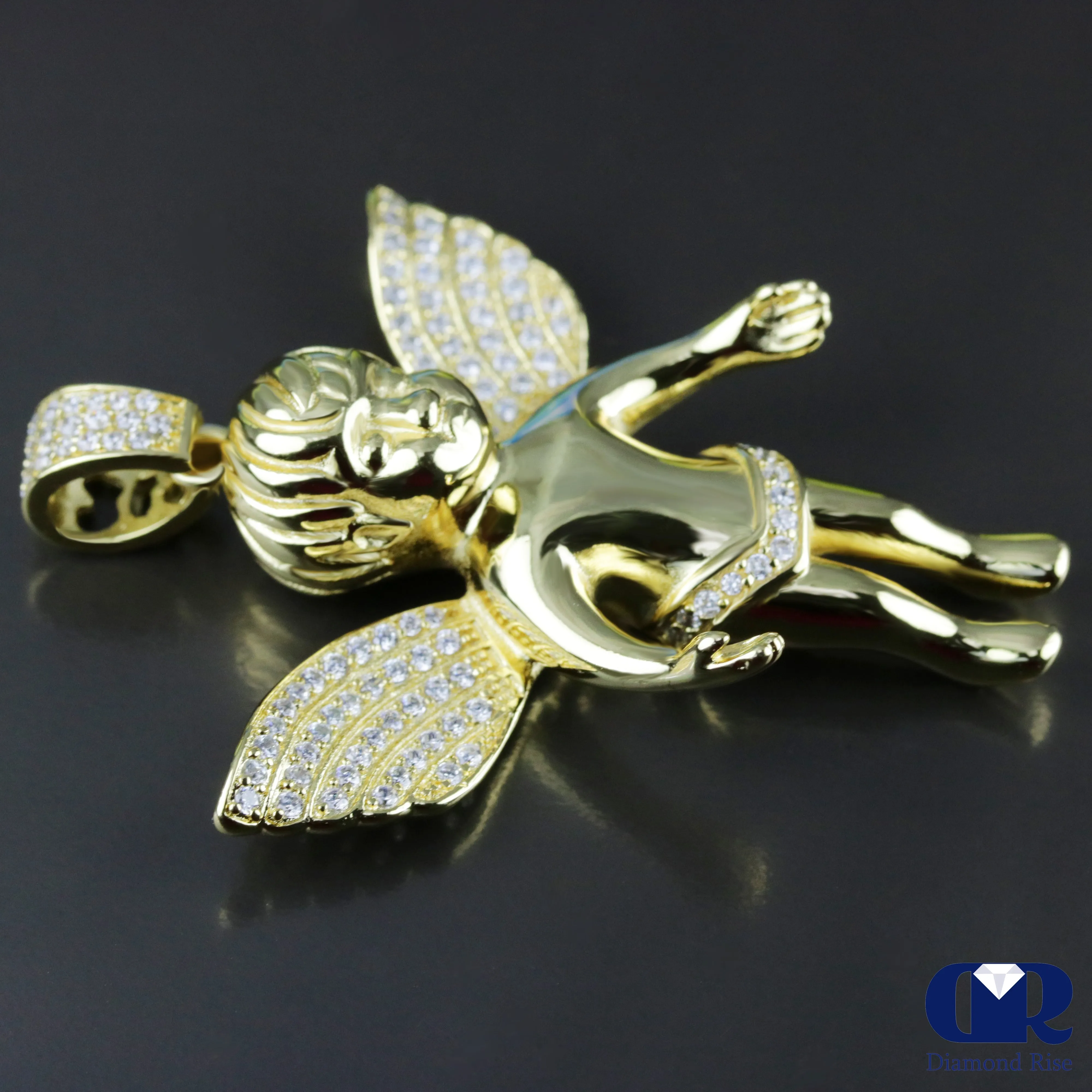 Diamond Angel Pendant In 10K Gold