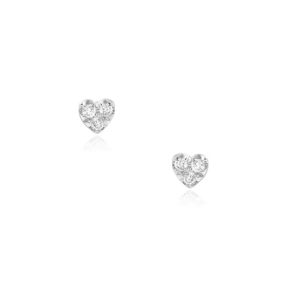 Diamond Heart Studs | 14K Gold