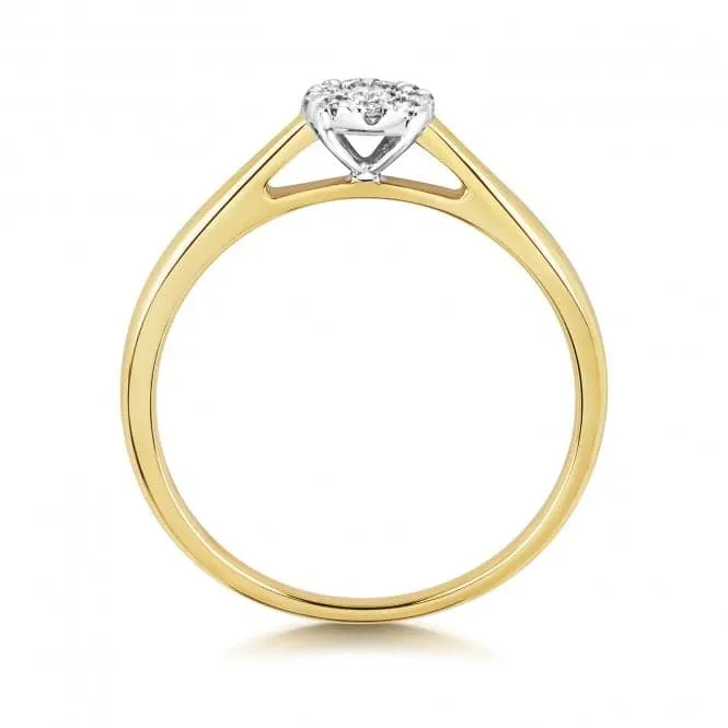 Diamond Jewellery 9ct Diamond Illusion Solitaire Gold Rings RD688