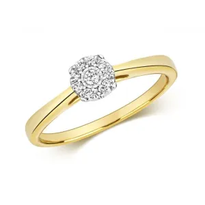 Diamond Jewellery 9ct Diamond Illusion Solitaire Gold Rings RD688