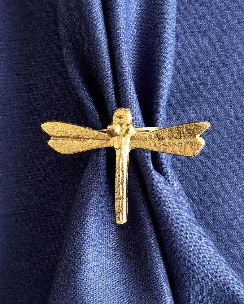 Dragonfly Golden Napkin Rings | Set of 4