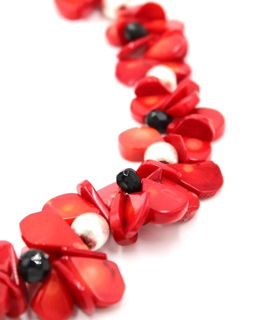 Dyed Red Coral Necklace 19 Inches