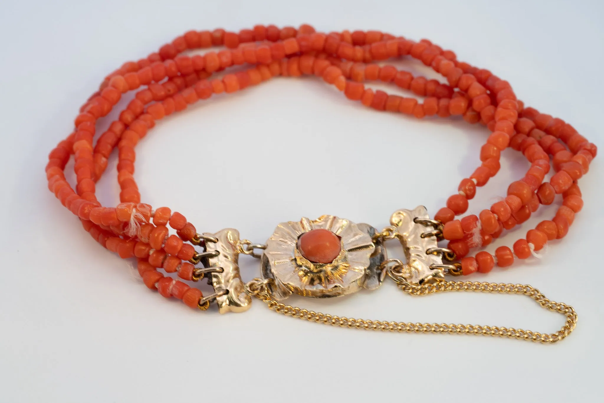 Elegant Red Beaded and Gold Bracelet