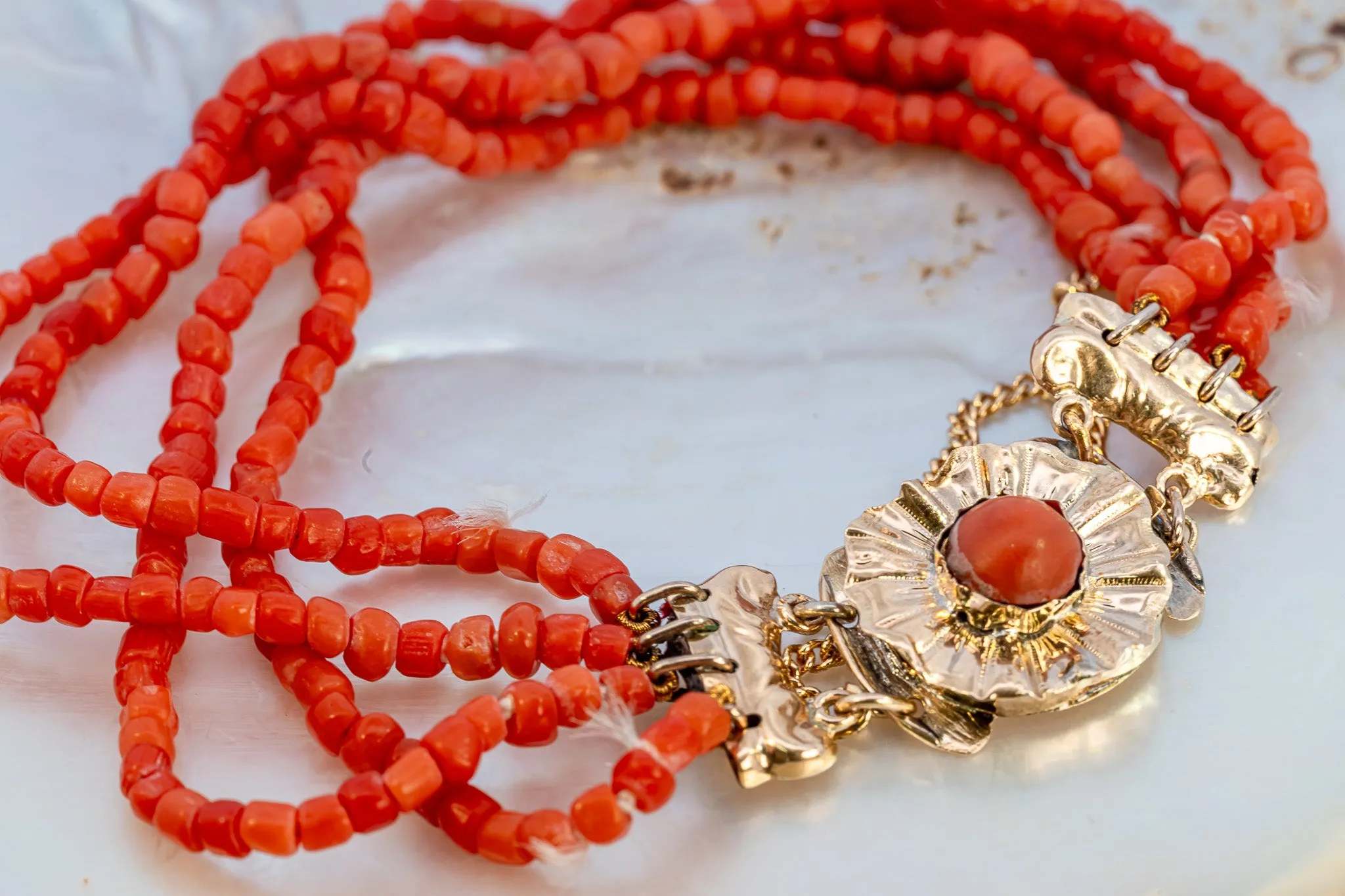 Elegant Red Beaded and Gold Bracelet