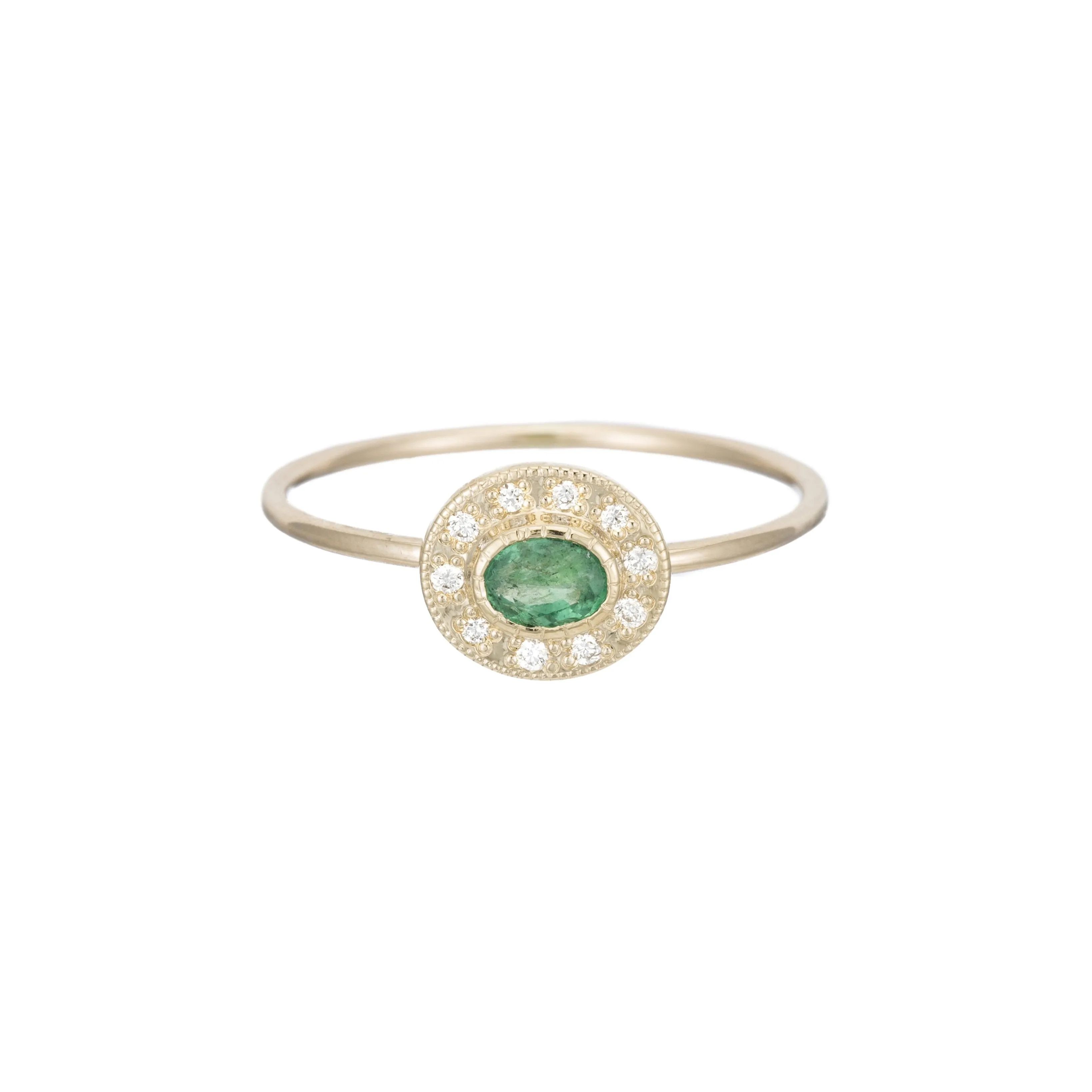 Emerald Halo Ring