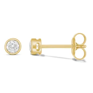 Eternal 9CT Yellow Gold Cubic Zirconia Bezel Set Studs