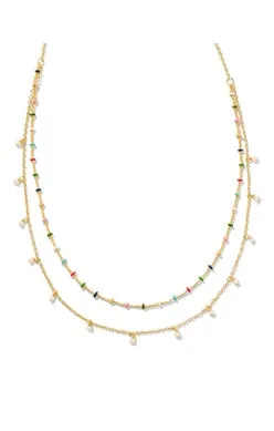 Eve Multi Strand Necklace in Gold Multi Mix