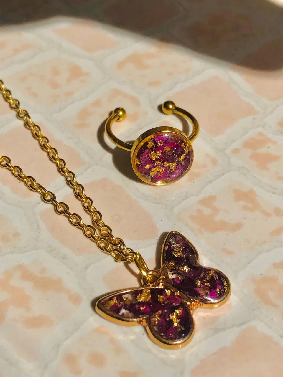 Exquisite Resin Floral Pendant