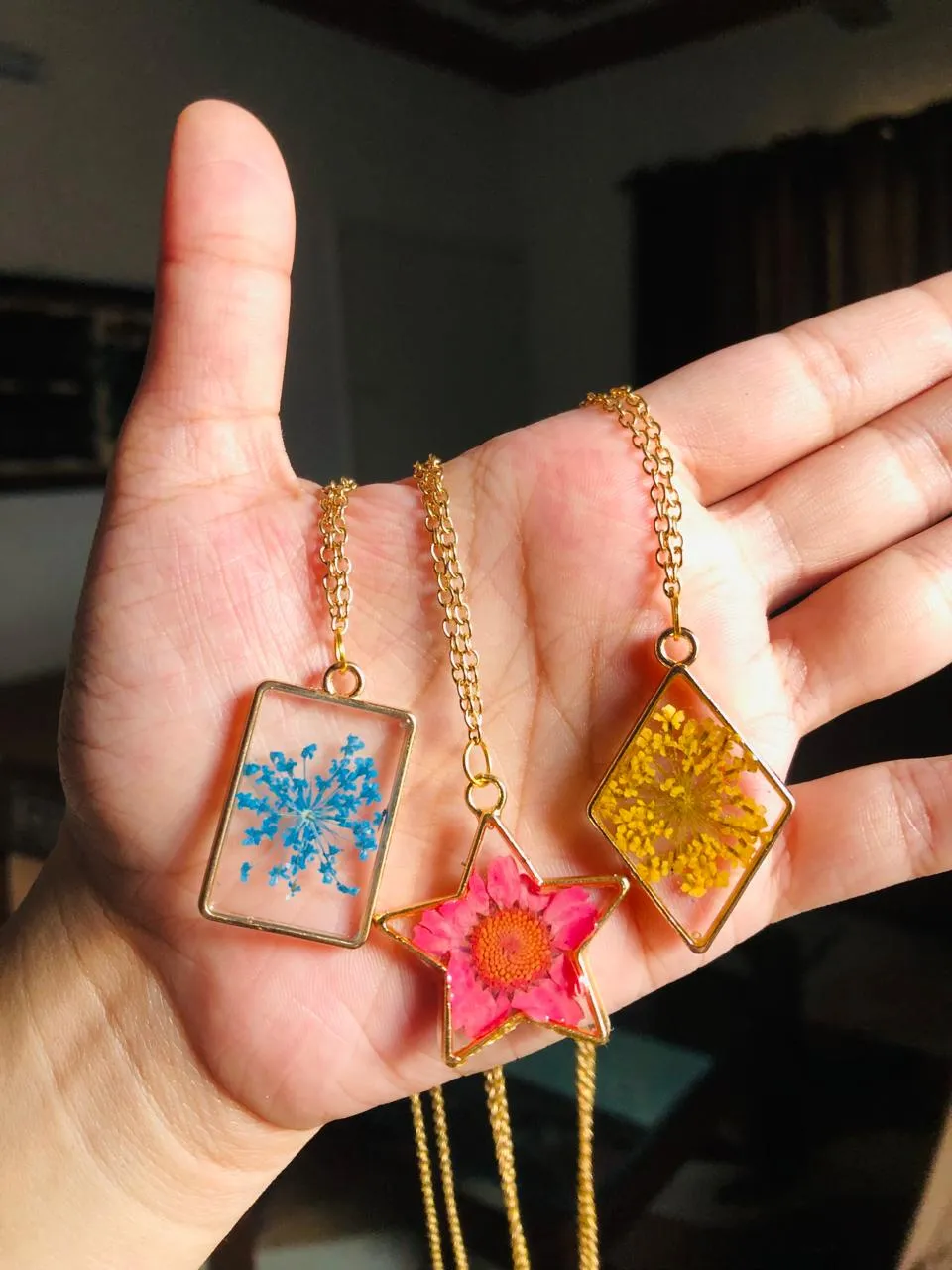 Exquisite Resin Floral Pendant