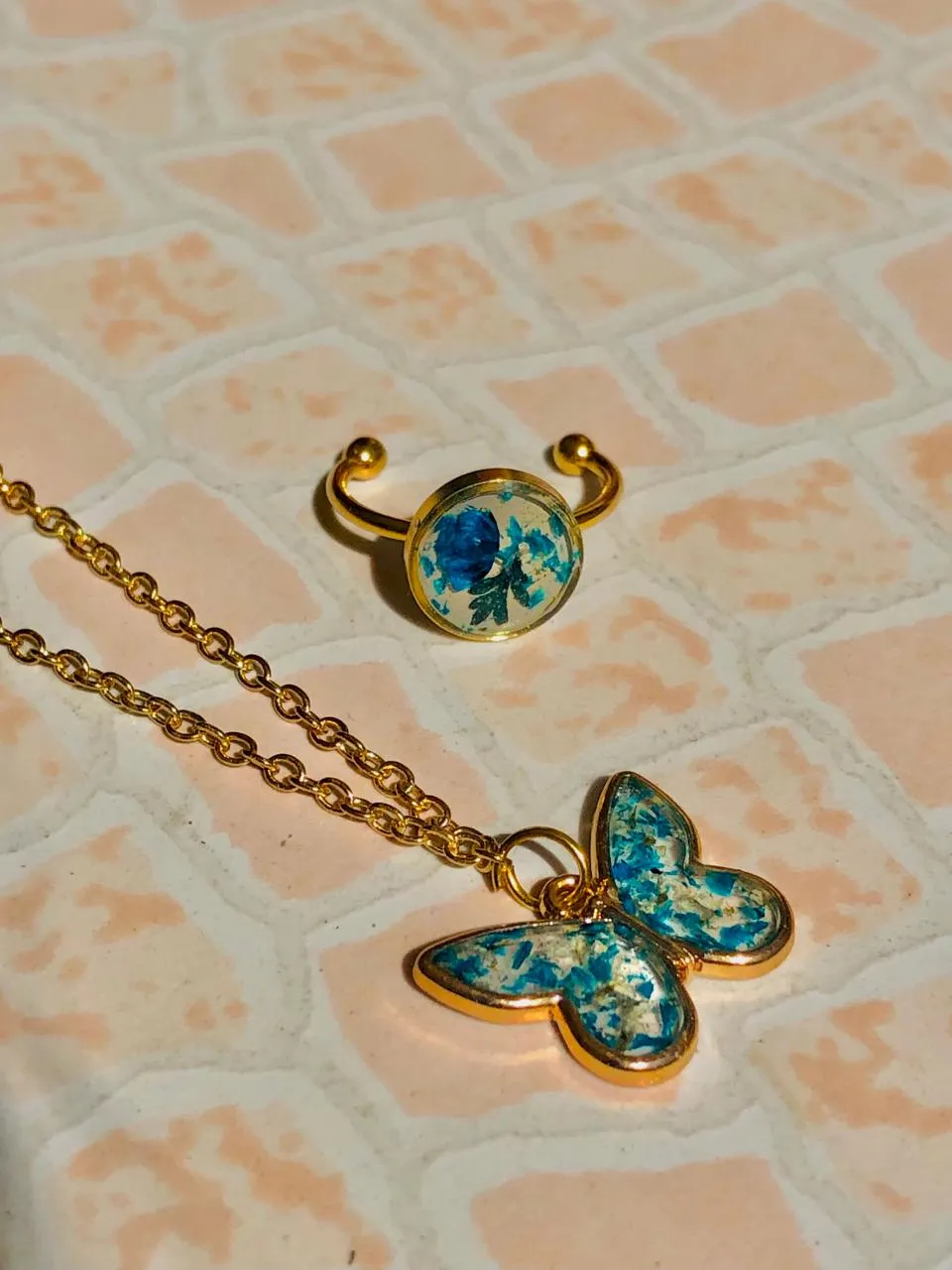 Exquisite Resin Floral Pendant