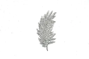 Feather Rhinestone Brooch 3.50" x 1.50"- 1 Piece