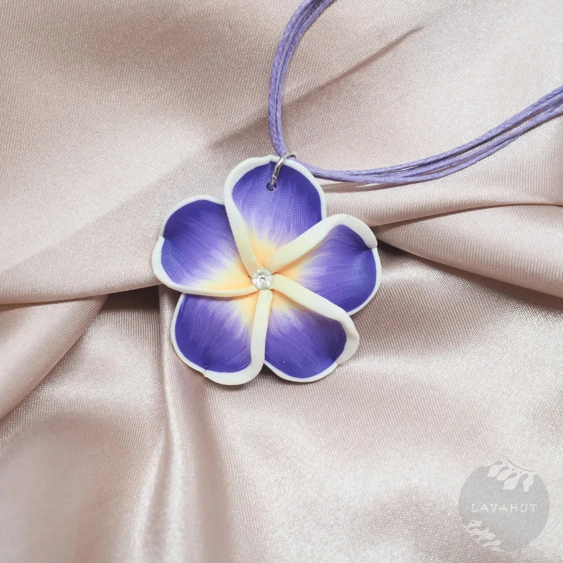 Flirty Plumeria Purple Pendant Hawaiian Necklace