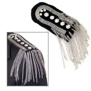 Fringed Epaulet with Rhinestone Buttons