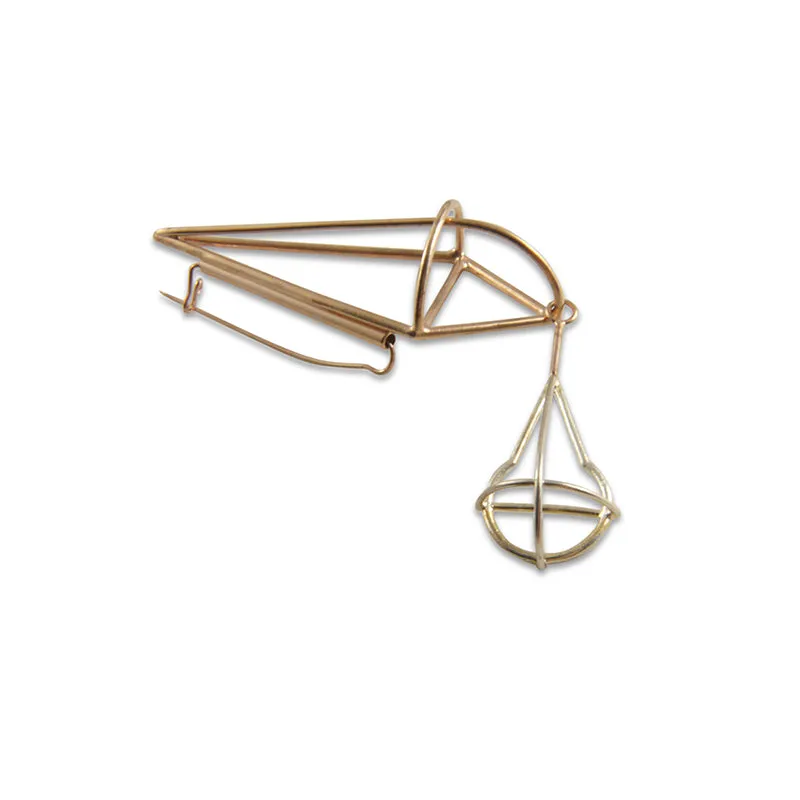 Geometry Diamond Sliver & Rose Gold Brooch