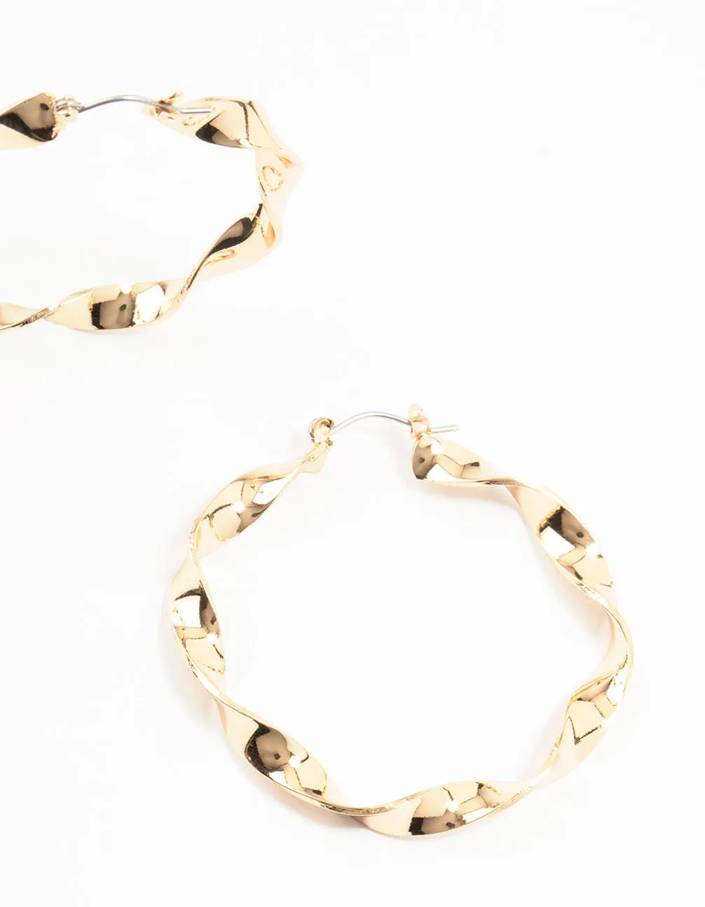 Gold Skinny Twisted Hoop Earrings