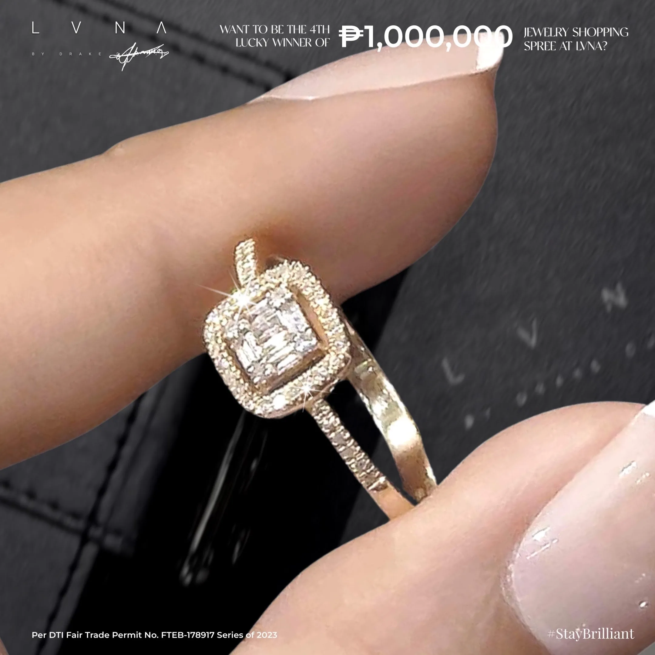 Golden Dainty Classic Cushion Diamond Ring 14kt