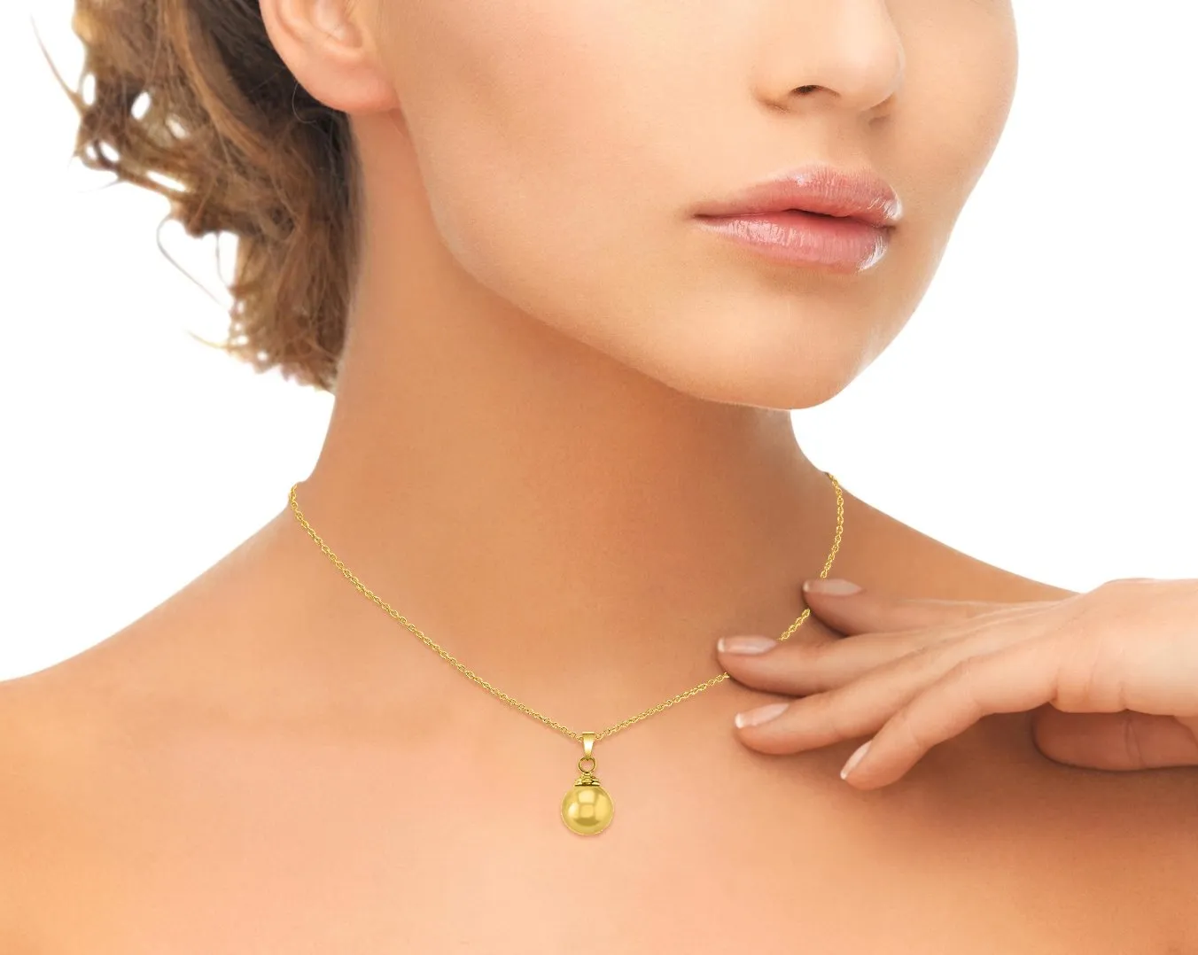 Golden South Sea Classic Solitaire Pearl Pendant