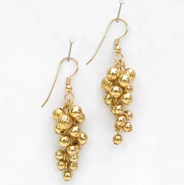 Grape Cluster Earrings with gold- or silver-dipped metal beads