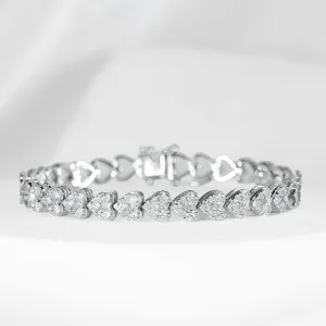 Heart Half Eternity Diamond Bracelet 18kt