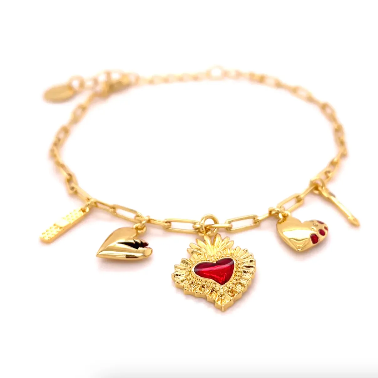 Heart Phases Charm Bracelet - Gold