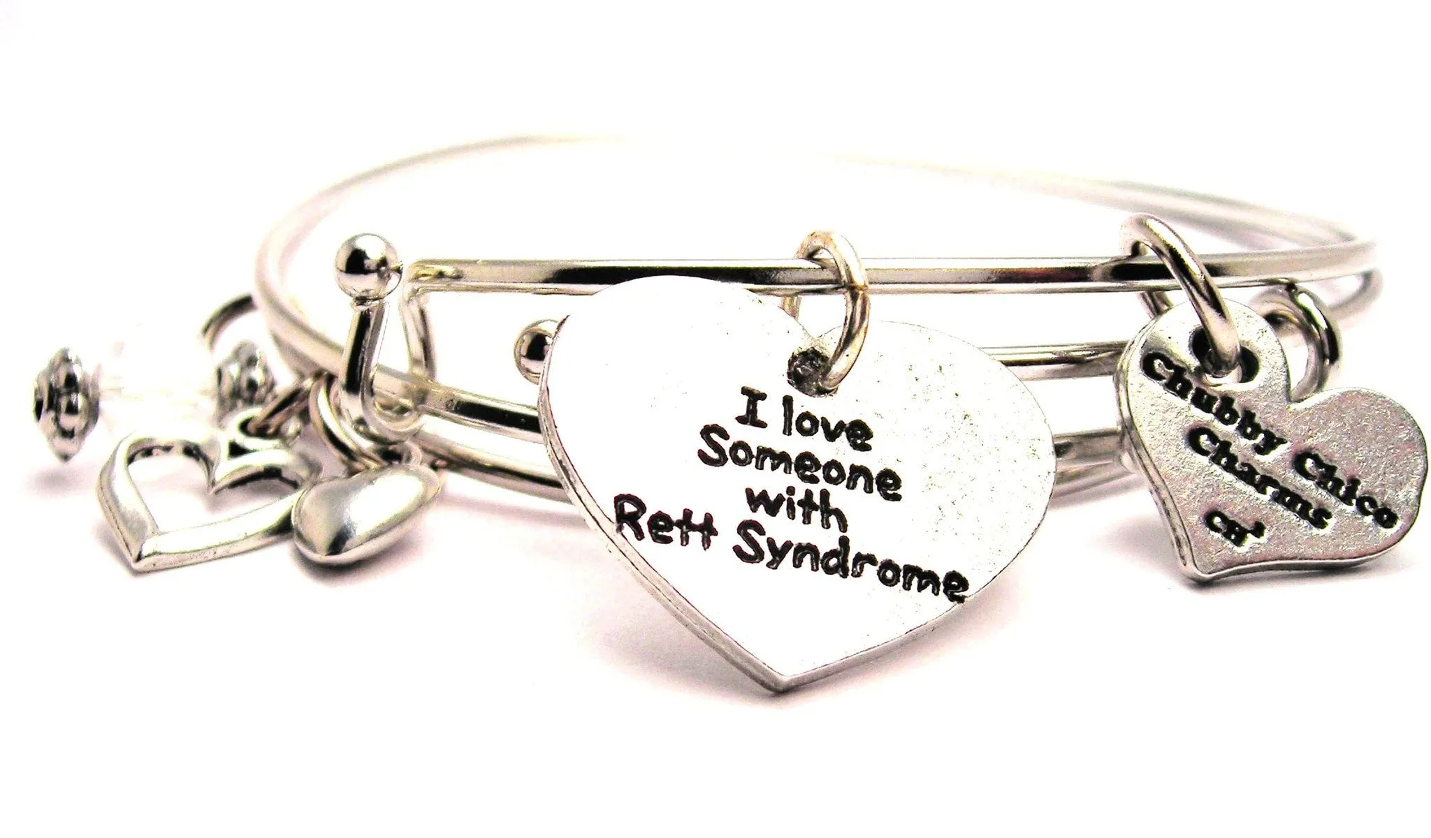 I Love Someone With Rett Syndrome Expandable Bangle Bracelet Set