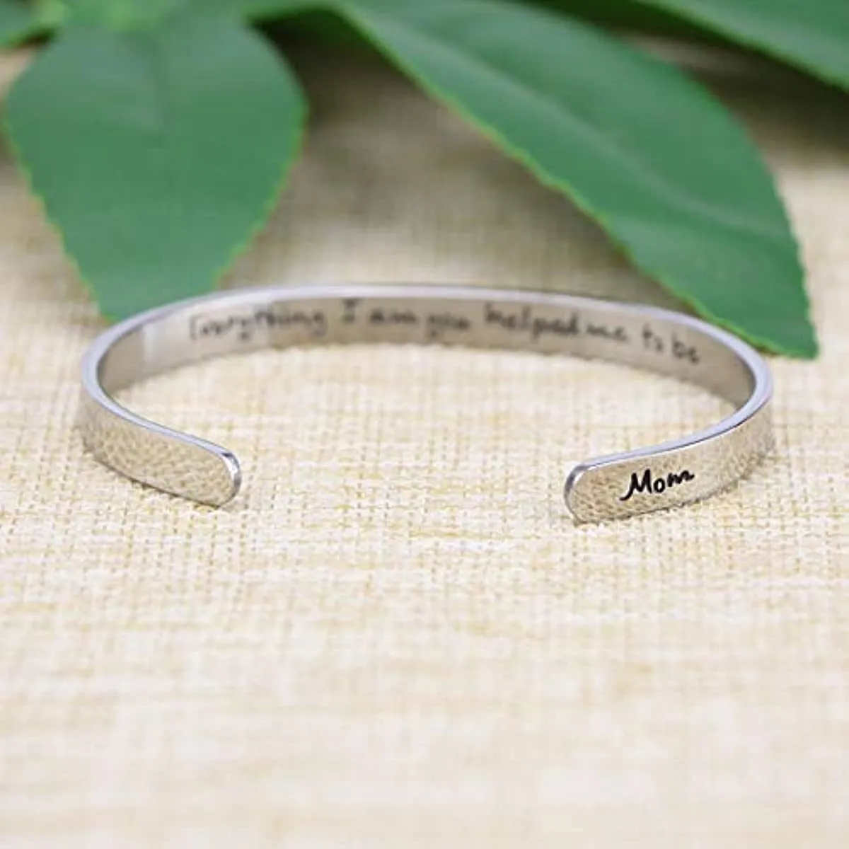 JoycuFF Bracelets for Women Personalized Inspirational Jewelry Mantra Cuff Bangle Friend Encouragement Gift for Her