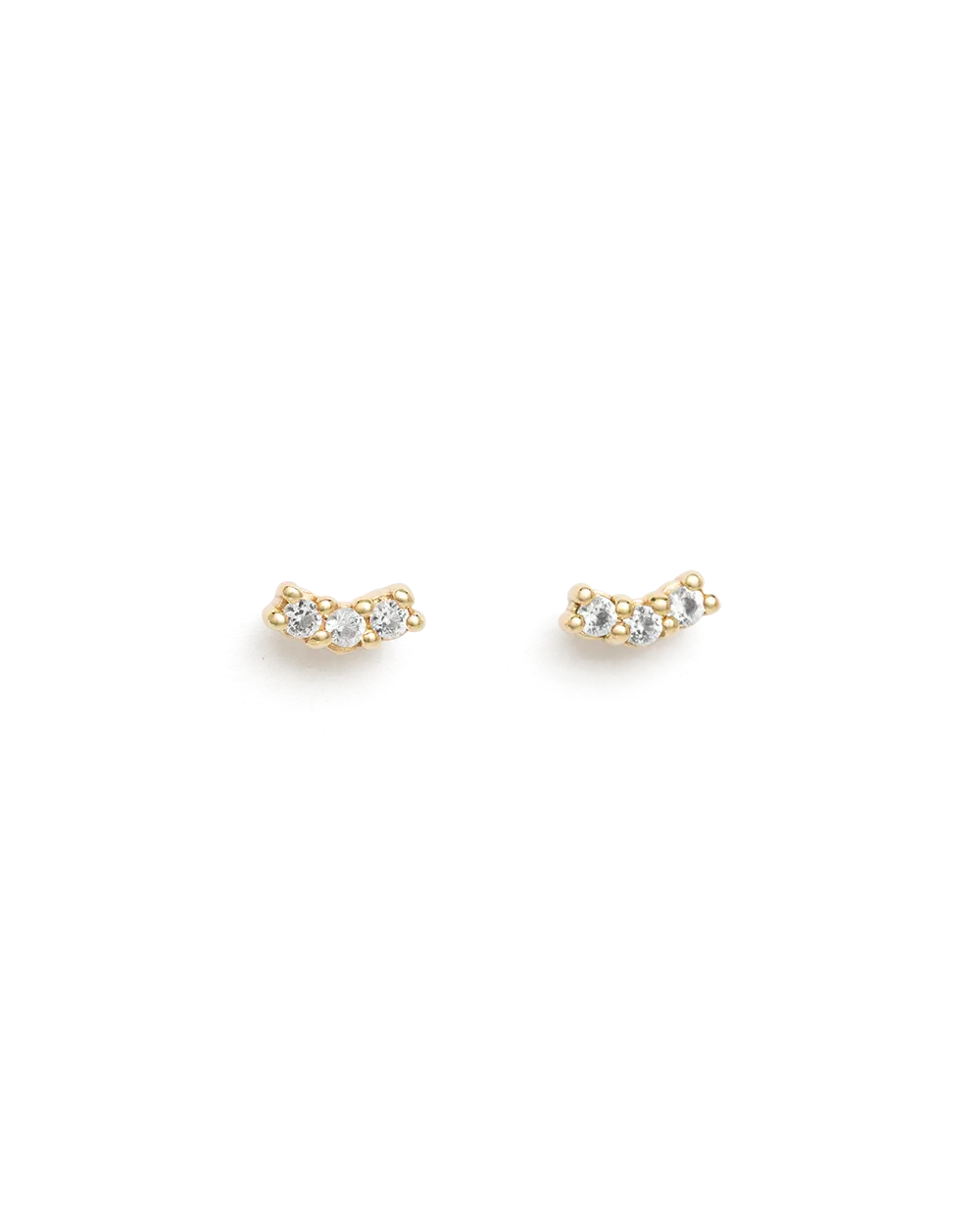 Kirstin Ash Contour Topaz Studs - Gold