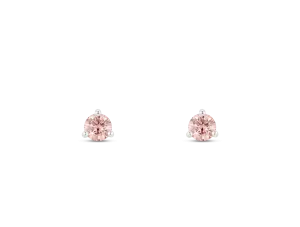 Lab-Grown Diamond ¼ct. tw. Mini Round Brilliant Solitaire Studs | Pink