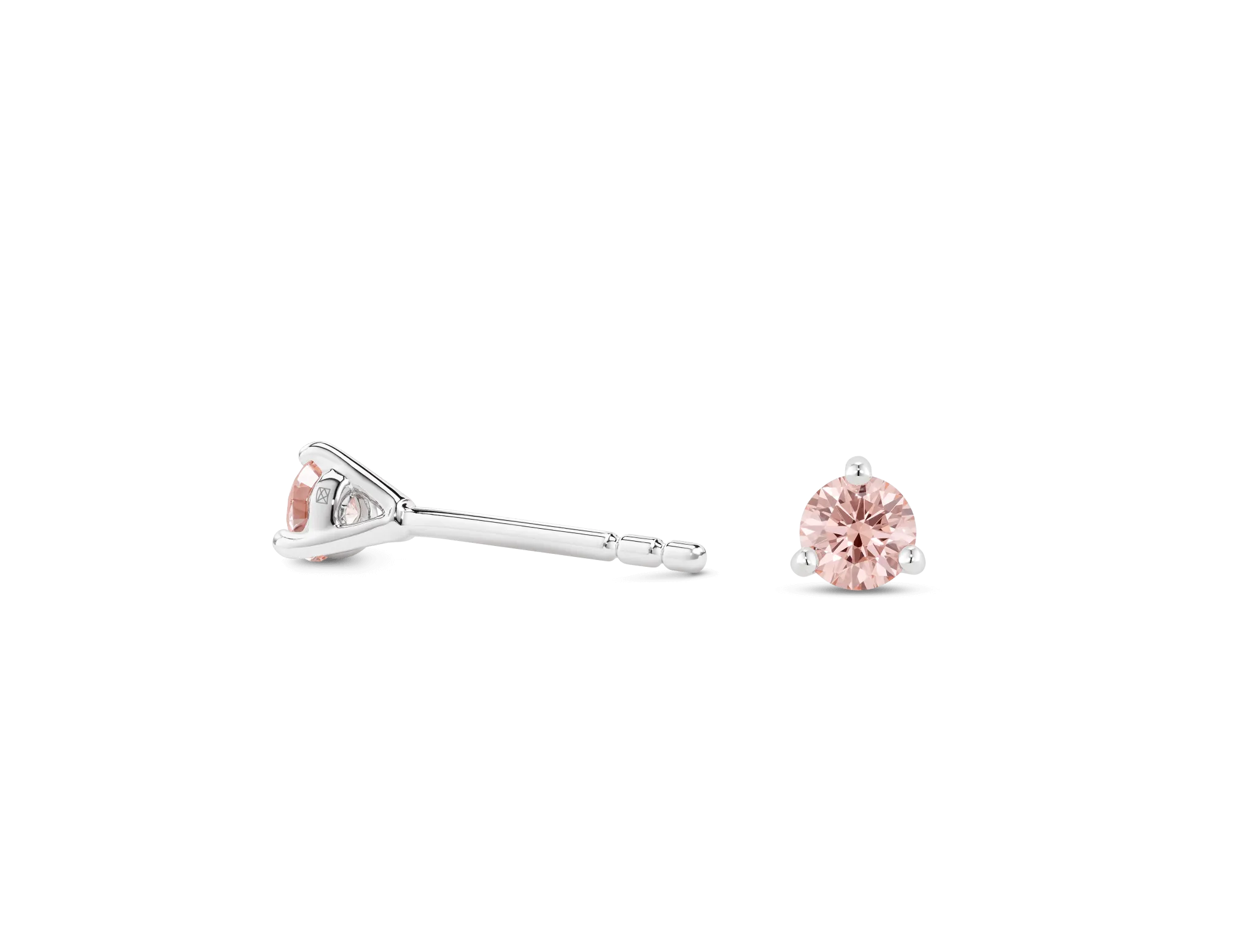 Lab-Grown Diamond ¼ct. tw. Mini Round Brilliant Solitaire Studs | Pink