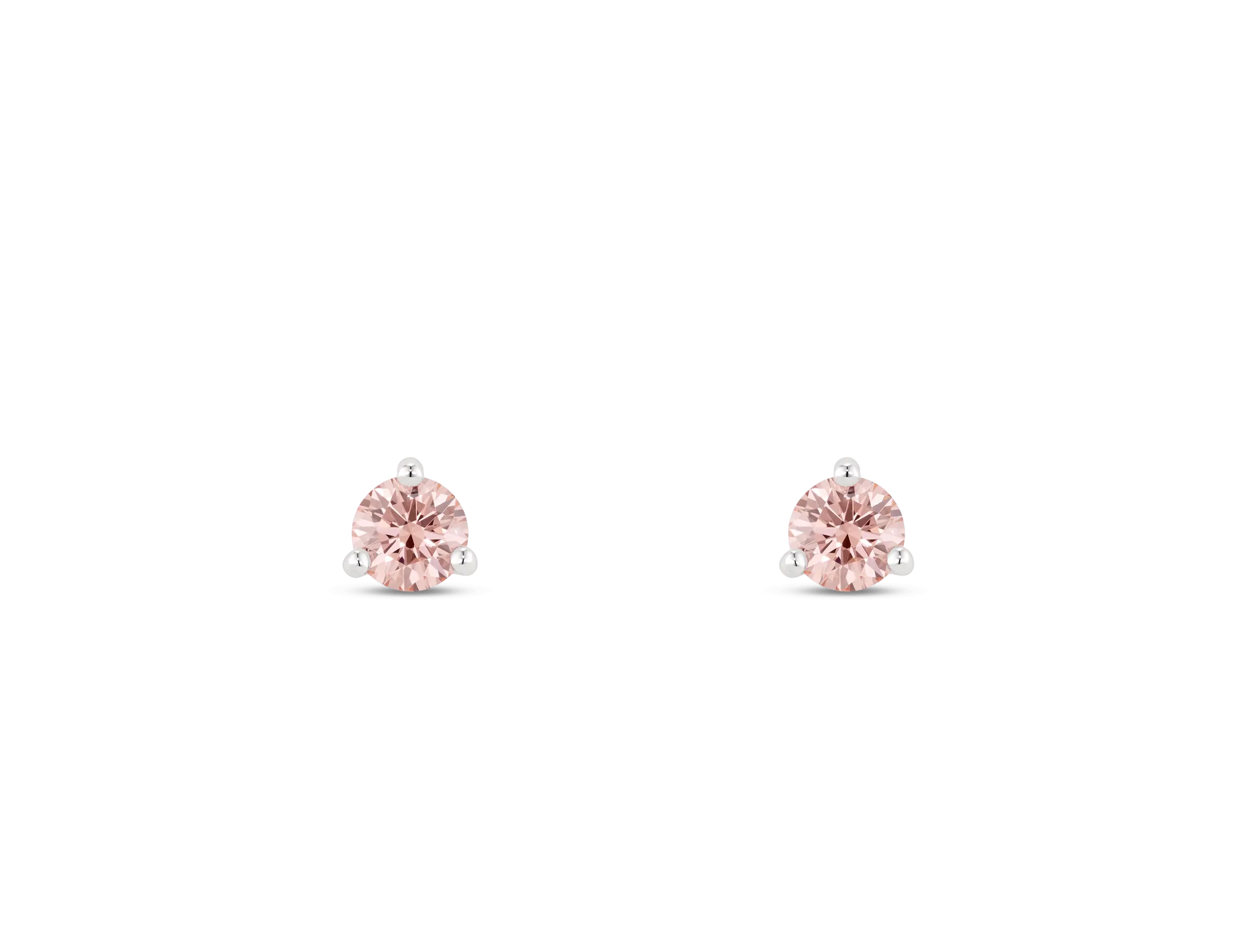 Lab-Grown Diamond ¼ct. tw. Mini Round Brilliant Solitaire Studs | Pink