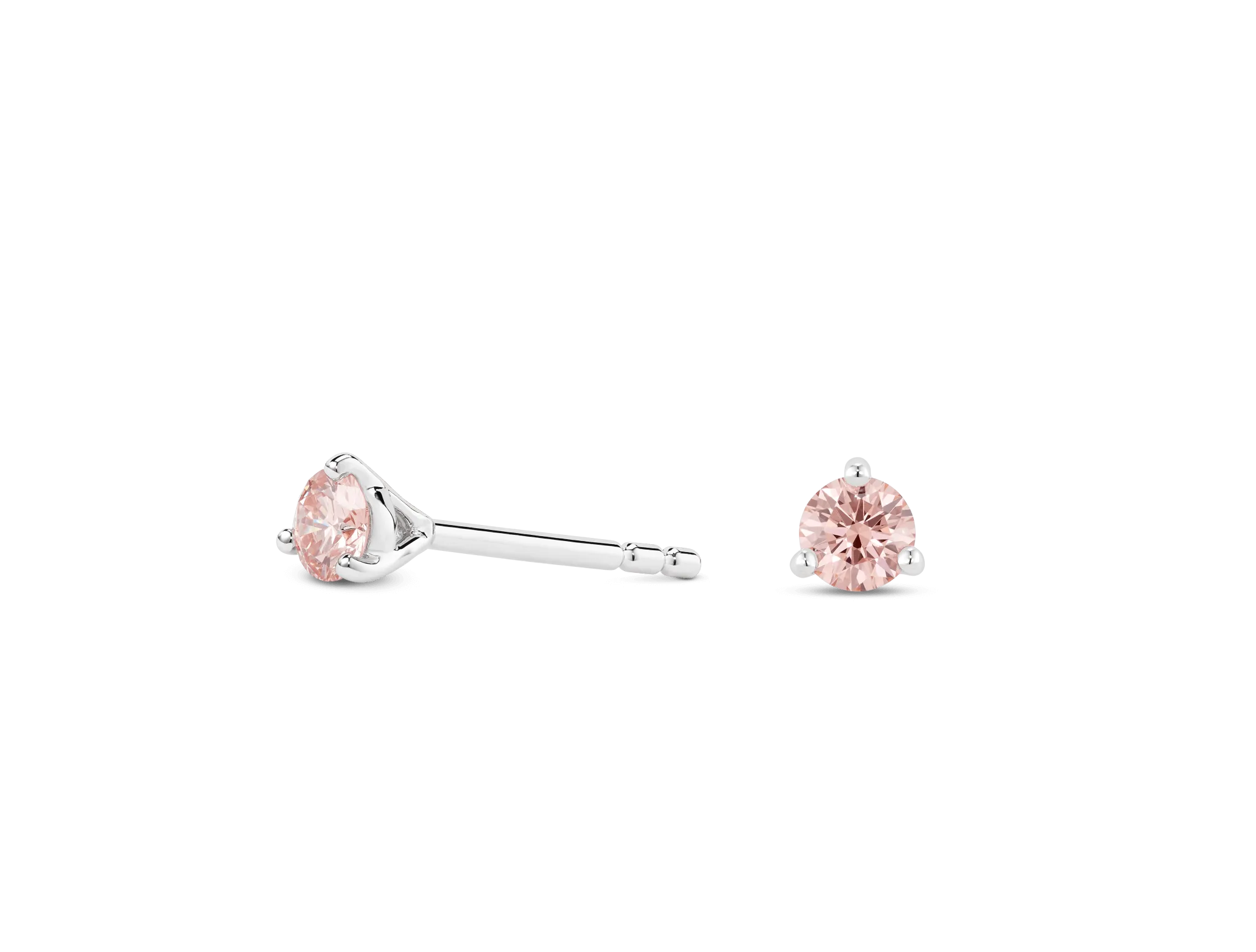 Lab-Grown Diamond ¼ct. tw. Mini Round Brilliant Solitaire Studs | Pink