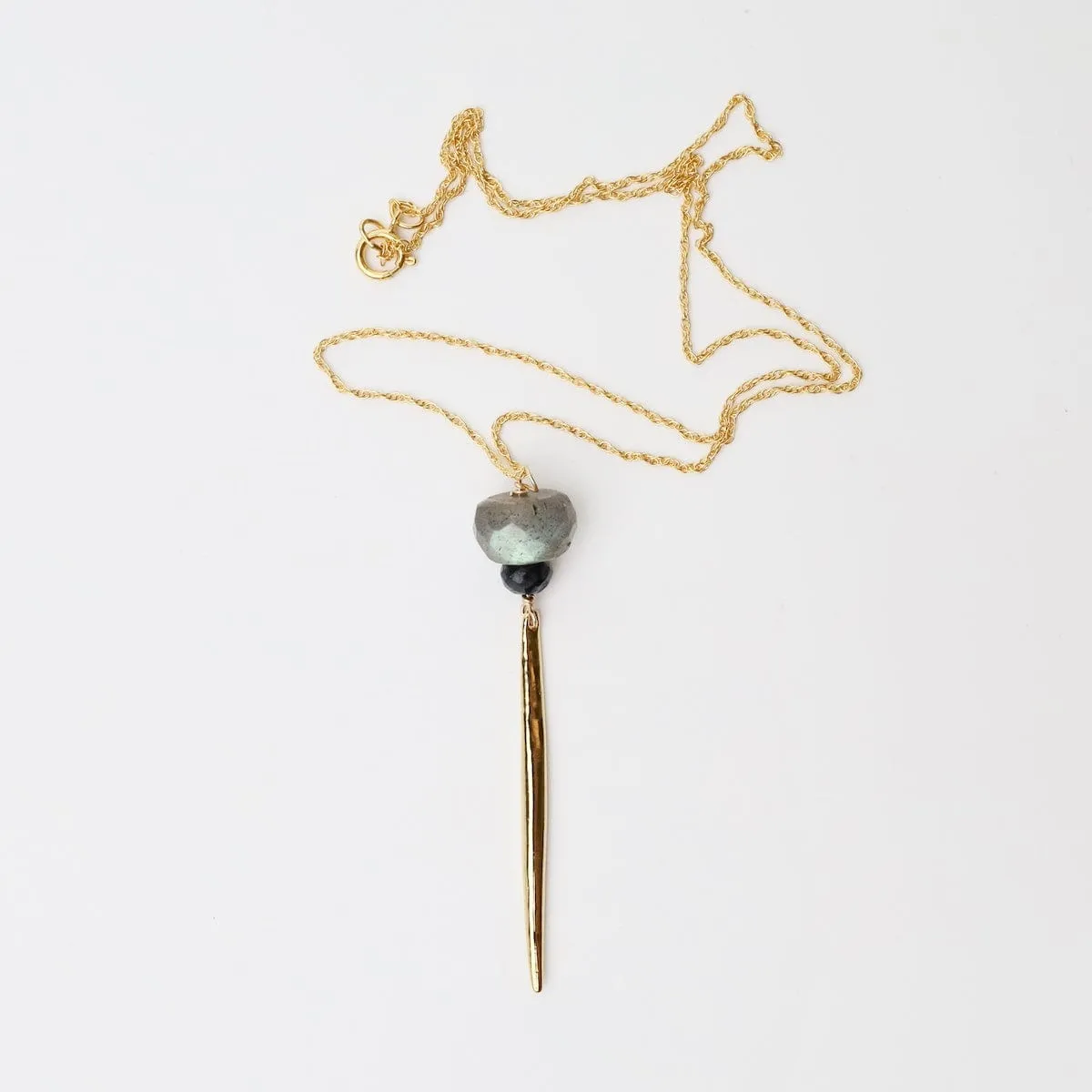 Labradorite Icicle Pendant Necklace