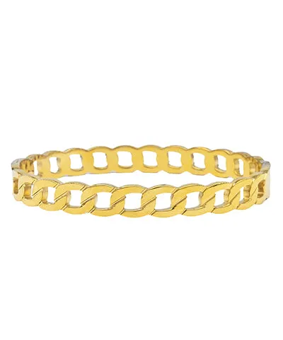 Linked Bold Chain Bangle Bracelet - Gold