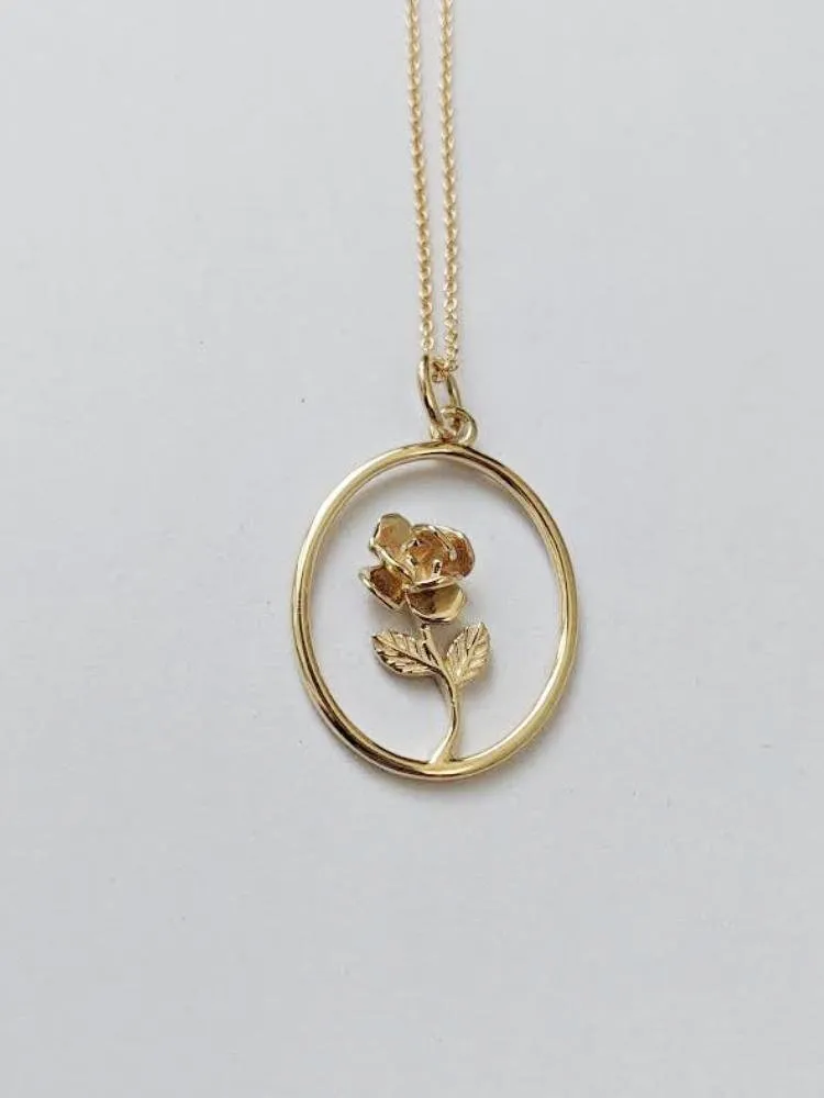 Little Gold Magic Rose Necklace