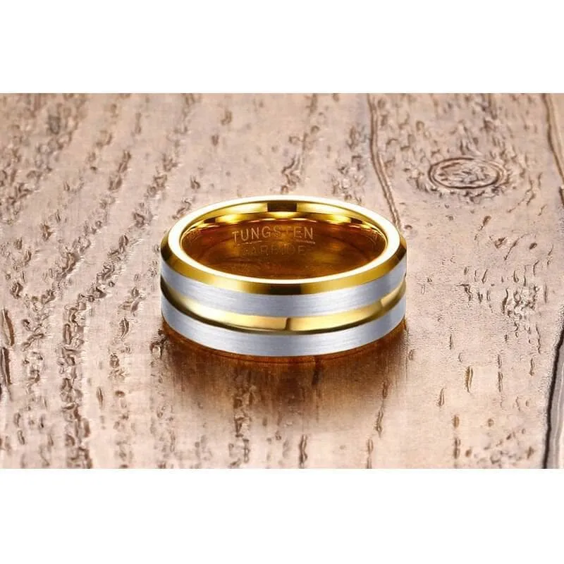 Luxurious Men's Brushed Tungsten Carbide Wedding Band